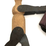 Charming Old Joined Clothespin Figures with Tin Arms and Legs