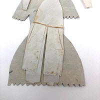 1860s Hand-painted Paper Doll with Blue and Gold Dress