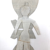 1860s Hand-painted Paper Doll with Blue and Gold Dress