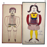 Moses Baker, Outsider Artist, 1974-75 Mixed Media Drawings -- 14 Total, Sold Individually