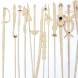 Victorian Bone Spillikins (with Musical Instruments!) in Wooden Box