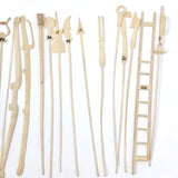 Victorian Bone Spillikins (with Musical Instruments!) in Wooden Box