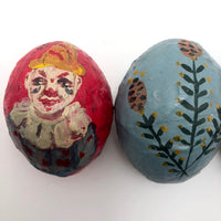 Hand Painted Papier Mache Eggs - Set of Three
