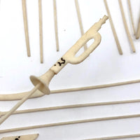 Victorian Bone Spillikins (with Musical Instruments!) in Wooden Box