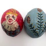 Hand Painted Papier Mache Eggs - Set of Three