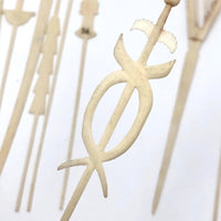 Victorian Bone Spillikins (with Musical Instruments!) in Wooden Box