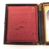 SOLD Girl in Ringlets with Mother and Doll (and Dog?) Antique Cased Daguerreotype