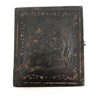 SOLD Girl in Ringlets with Mother and Doll (and Dog?) Antique Cased Daguerreotype
