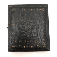 SOLD Girl in Ringlets with Mother and Doll (and Dog?) Antique Cased Daguerreotype