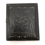 SOLD Girl in Ringlets with Mother and Doll (and Dog?) Antique Cased Daguerreotype