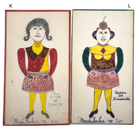 Moses Baker, Outsider Artist, 1974-75 Mixed Media Drawings -- 14 Total, Sold Individually