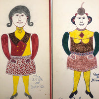 Moses Baker, Outsider Artist, 1974-75 Mixed Media Drawings -- 14 Total, Sold Individually