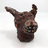 One of a Kind Papier Mache Dog Head