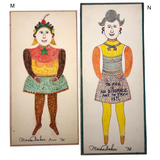 Moses Baker, Outsider Artist, 1974-75 Mixed Media Drawings -- 14 Total, Sold Individually