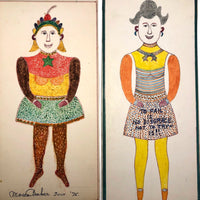 Moses Baker, Outsider Artist, 1974-75 Mixed Media Drawings -- 14 Total, Sold Individually