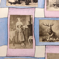 Victorian Art History Lesson - Collaged Prints of Paintings Amid Watercolored Ribbons