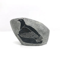 Double-sided Inuit Soapstone Carving with Figures and Eagle