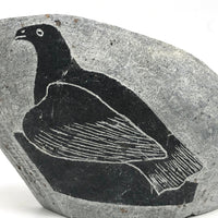 Double-sided Inuit Soapstone Carving with Figures and Eagle