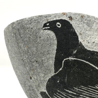 Double-sided Inuit Soapstone Carving with Figures and Eagle