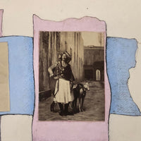 Victorian Art History Lesson - Collaged Prints of Paintings Amid Watercolored Ribbons