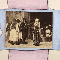 Victorian Art History Lesson - Collaged Prints of Paintings Amid Watercolored Ribbons