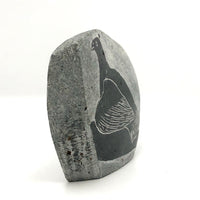 Double-sided Inuit Soapstone Carving with Figures and Eagle