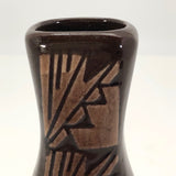 Sioux Native American Brown Pottery Vase by George Kills Pretty Enemy