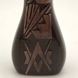 Sioux Native American Brown Pottery Vase by George Kills Pretty Enemy