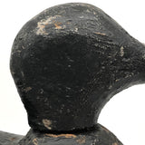 Hand-carved Hunted Over Old Black Duck Working Decoy
