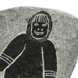 Double-sided Inuit Soapstone Carving with Figures and Eagle