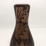 Sioux Native American Brown Pottery Vase by George Kills Pretty Enemy