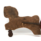 Sweet Old Wooden Horse Pull Toy with Gong Bell Wheels