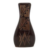 Sioux Native American Brown Pottery Vase by George Kills Pretty Enemy