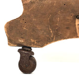 Sweet Old Wooden Horse Pull Toy with Gong Bell Wheels