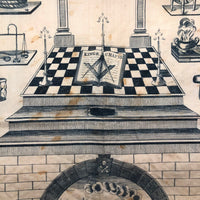 Very Rare, 1818 Early James T. Porter (Marked) Middletown, CT Masonic Grand Master Apron