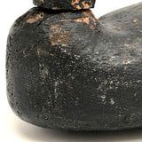 Hand-carved Hunted Over Old Black Duck Working Decoy