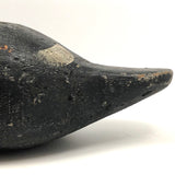 Hand-carved Hunted Over Old Black Duck Working Decoy