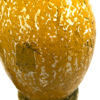 Big, Chunky, Yellow Painted Wooden Candlestick Holders