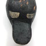 Hand-carved Hunted Over Old Black Duck Working Decoy