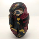 Carved and Expressionistically Painted Wooden Head