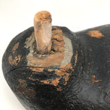 Hand-carved Hunted Over Old Black Duck Working Decoy