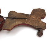 Sweet Old Wooden Horse Pull Toy with Gong Bell Wheels