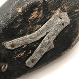 Hand-carved Hunted Over Old Black Duck Working Decoy