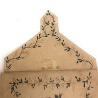 Charming 19th C. Watercolor Folk Out Envelope / Love Token