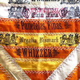 SOLD (for JULIA) - Antique Cigar Silk Quilt with 47 Different Cigar Ribbons