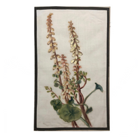 British Watercolor of Wall Pennywort on Linen Gauze