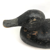Hand-carved Hunted Over Old Black Duck Working Decoy