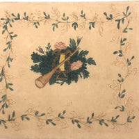 Charming 19th C. Watercolor Folk Out Envelope / Love Token