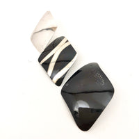 Sterling Silver and Black Vintage Sucherman Modular Earrings