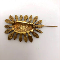 Bernard Chaudron Mid-Century Brutalist Cast Bronze Brooch